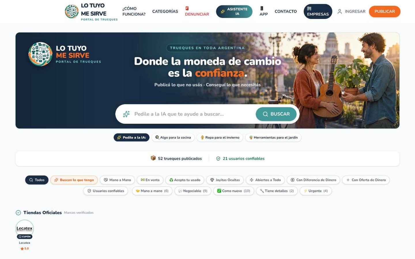 Portada de lotuyomesirve.com.ar
